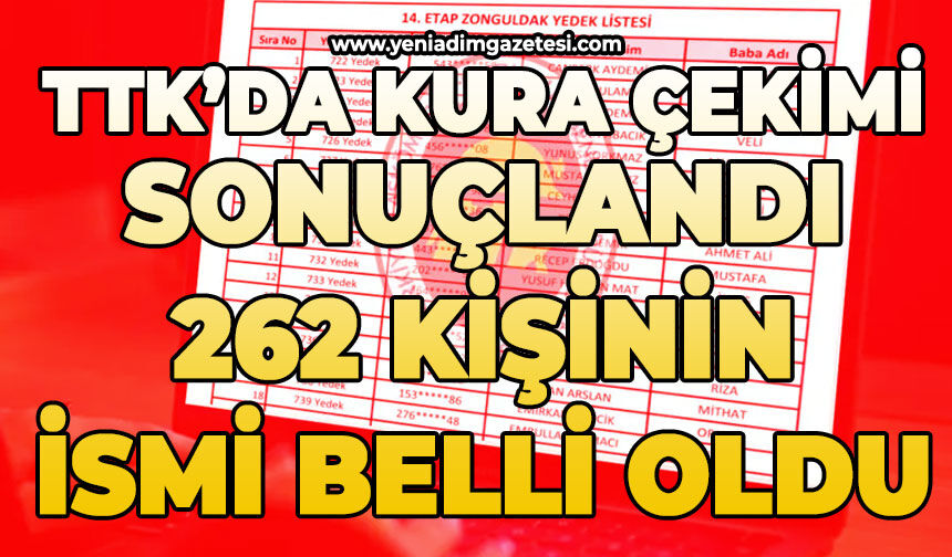 TTK’da kura çekimi sonuçlandı: 262 kişinin ismi belli oldu