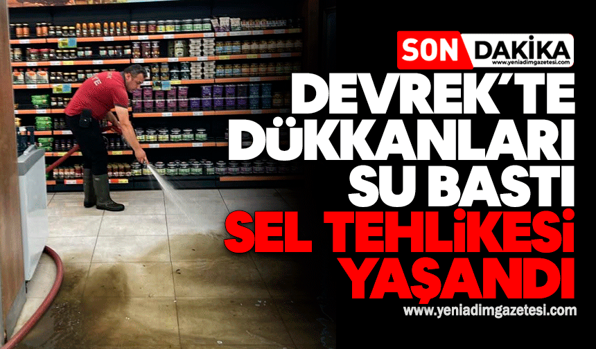 Dükkanları su bastı: Sel tehlikesi yaşandı