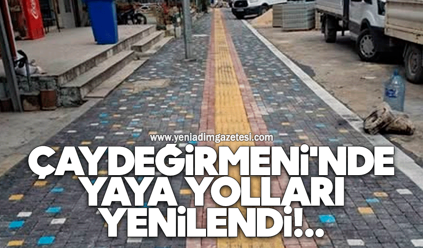 Çaydeğirmeni'nde yaya yolları yenilendi