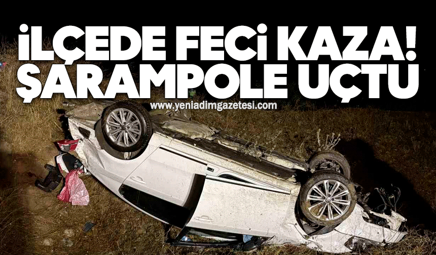 İlçede feci kaza: Şarampole uçtu