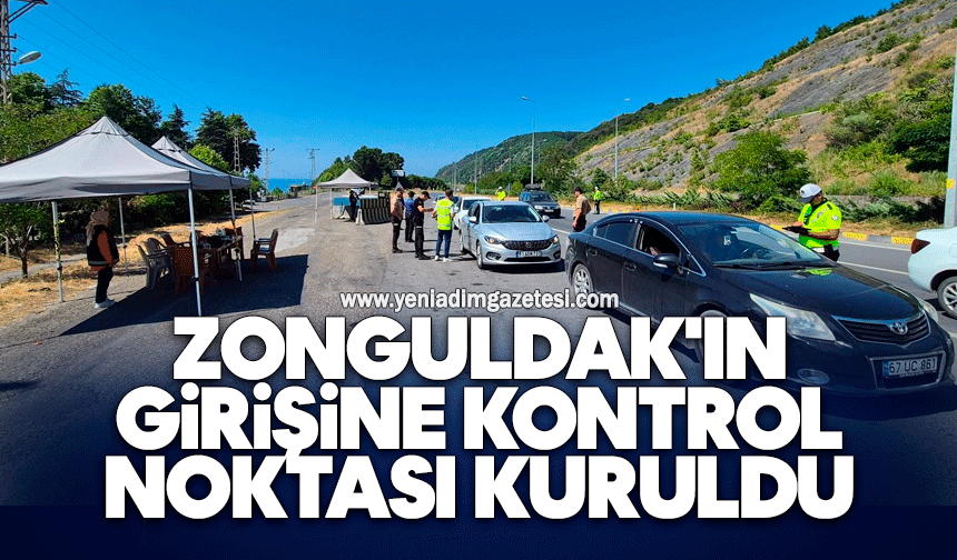 Zonguldak'ın girişine kontrol noktası kuruldu