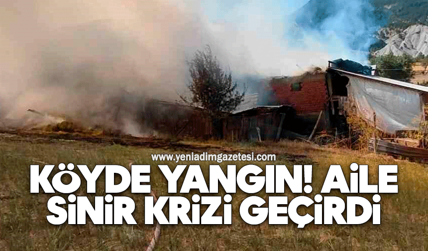 Köyde yangın! Aile sinir krizi geçirdi!