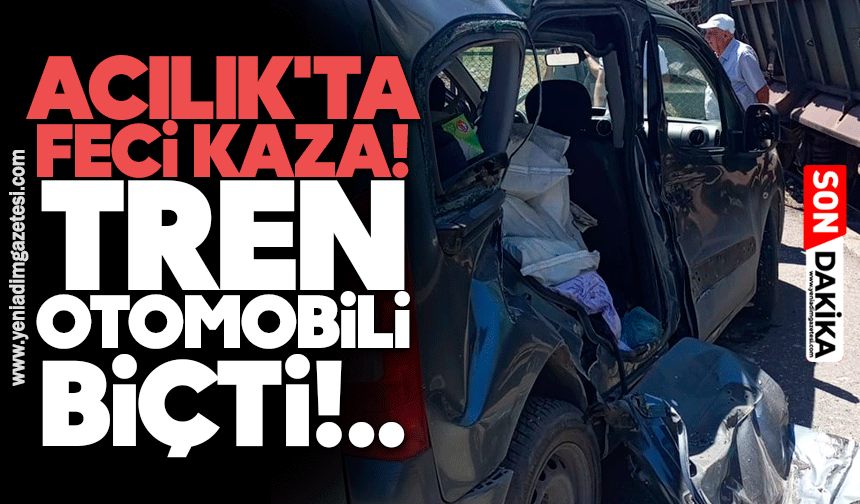 Acılık'ta feci kaza! Tren otomobili biçti