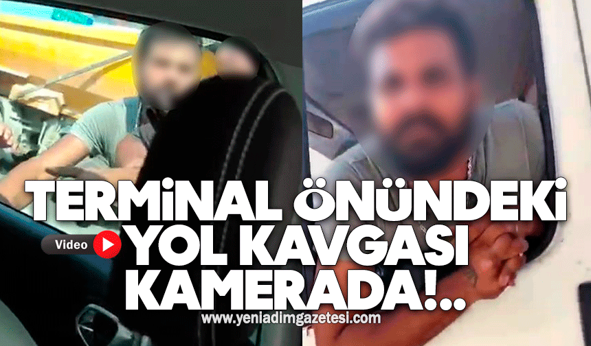 Terminal önündeki yol kavgası kamerada!