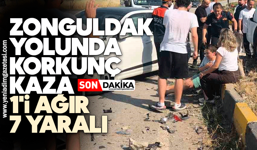 Zonguldak yolunda korkunç kaza: 1'i ağır 7 yaralı