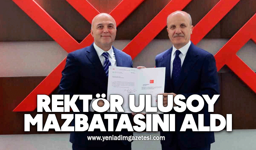 Rektör Ulusoy mazbatasını aldı