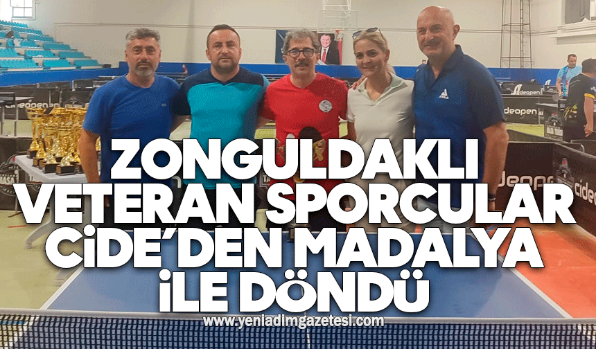 Zonguldaklı veteran Sporcular Cide’den madalya ile döndü