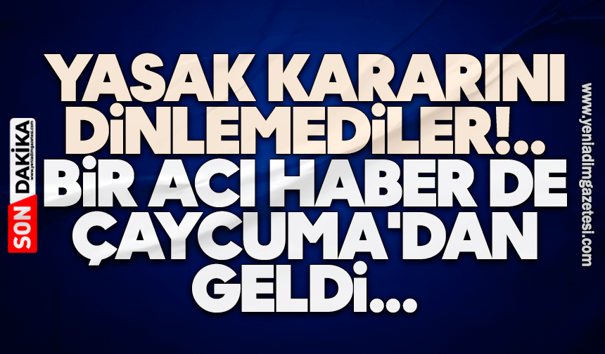 Yasak dinlemediler: Bir acı haber de Çaycuma'dan geldi