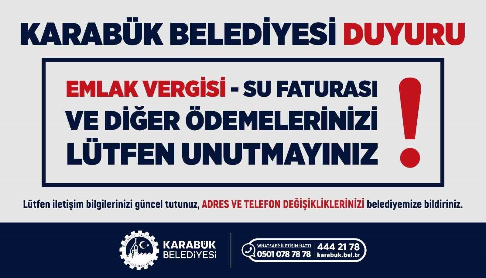 Karabük Belediyesinden vatandaşlara 'zamanında ödeme' çağrısı