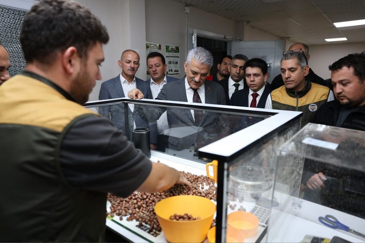 Vali Makas Çilimli'de TMO fındık alım merkezini inceledi