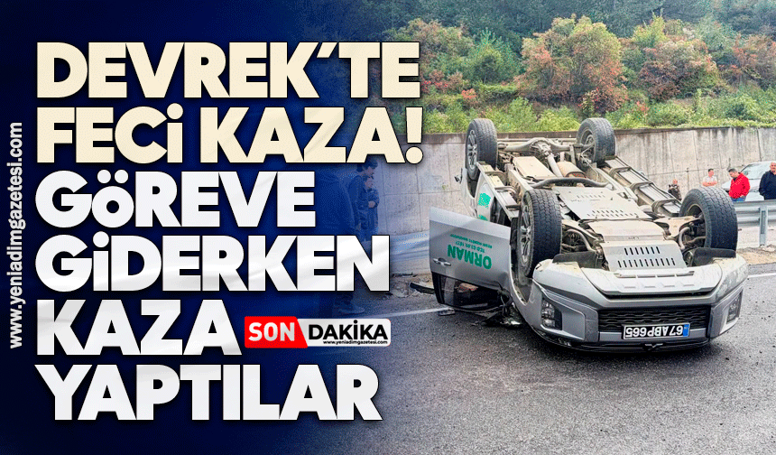 Devrek’te feci kaza: Göreve giderken kaza yaptılar