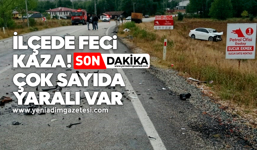 İlçede feci kaza: Çok sayıda yaralı var