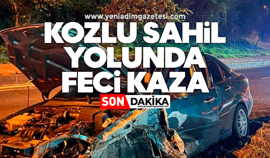 Kozlu sahil yolunda feci kaza