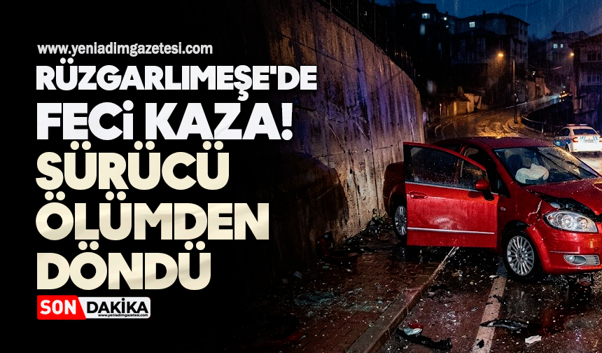 Rüzgarlımeşe'de feci kaza! Sürücü ölümden döndü