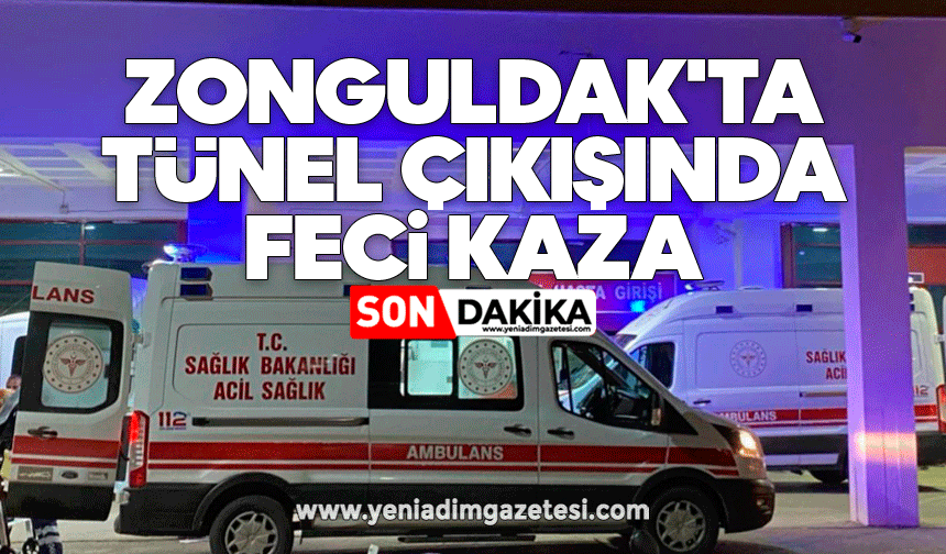 Zonguldak'ta tünel çıkışında feci kaza
