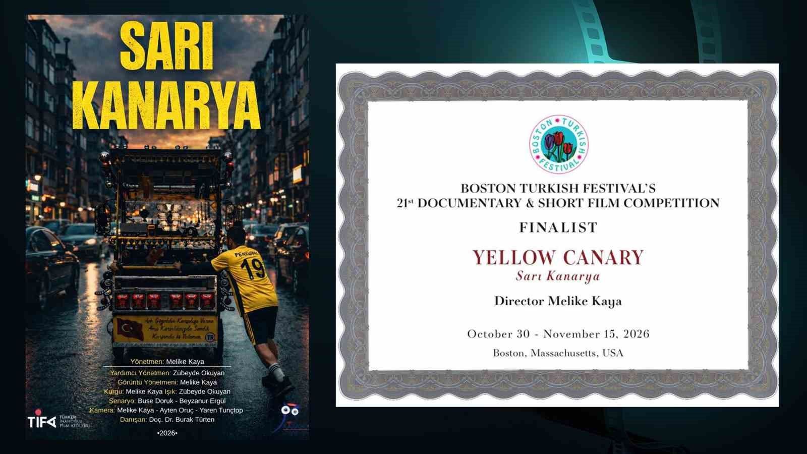 KBÜ öğrencilerinin 'Sarı Kanarya' belgeseli Boston Türk Festivali'nde finalist oldu