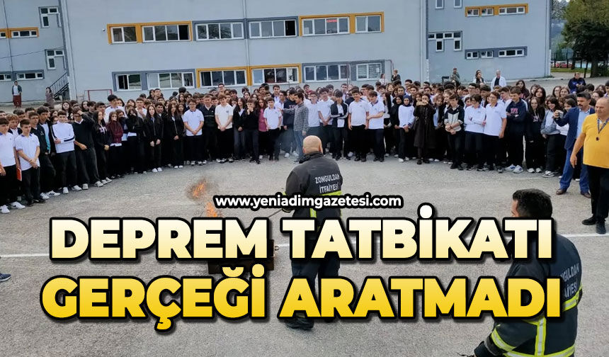 Deprem tatbikatı gerçeğini aratmadı