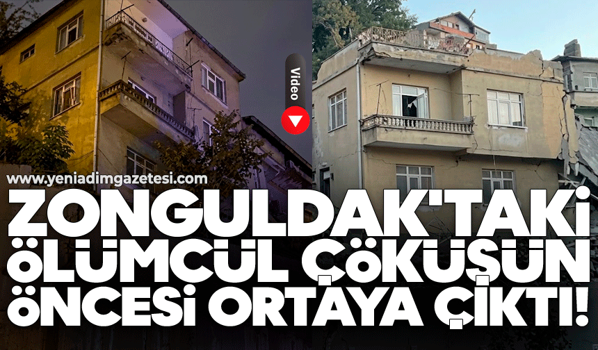 Zonguldak'ta 1 kişinin öldüğü binanın yıkılmadan önceki görüntüleri ortaya çıktı