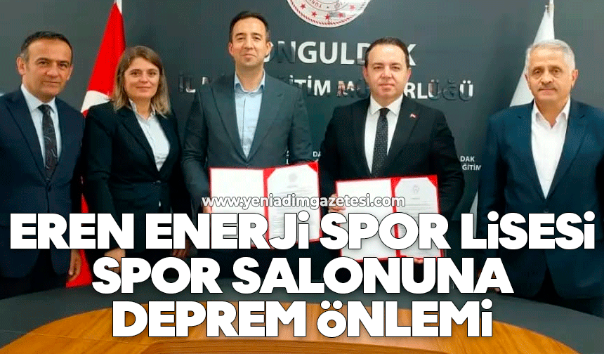 Eren Enerji Spor Lisesi spor salonuna deprem önlemi
