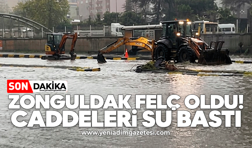 Zonguldak felç oldu: Caddeleri su bastı