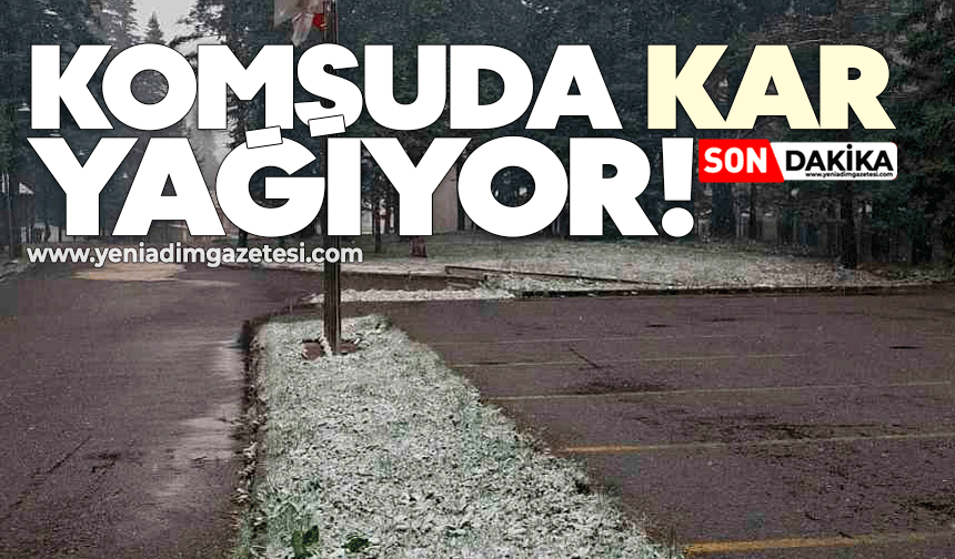 Komşuda kar yağıyor