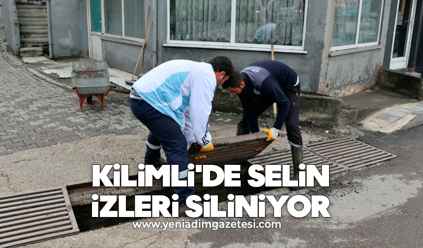 Kilimli'de selin izleri siliniyor