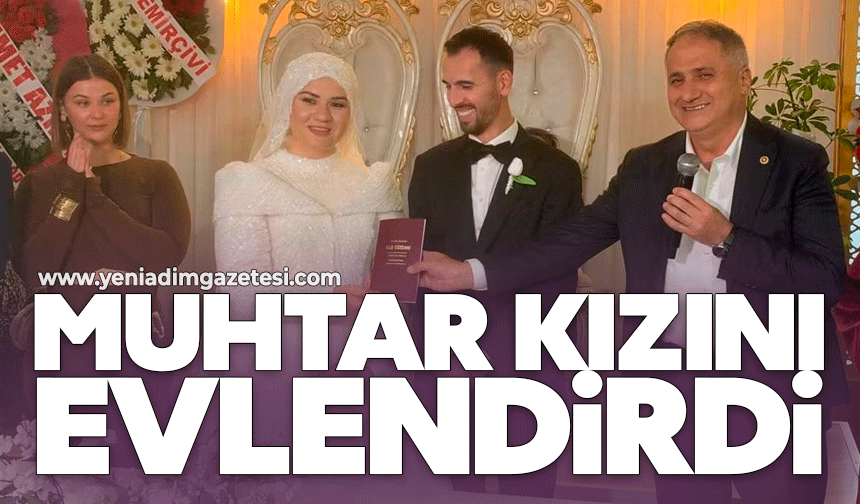 Muhtar kızını evlendirdi