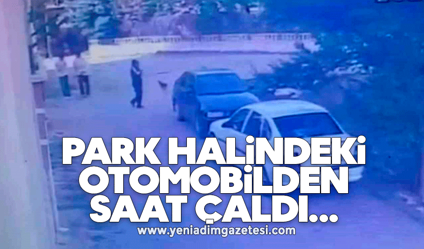 Park halindeki otomobilden saat çaldı